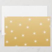 白と金ゴールドの星型 便箋 (正面/裏面)