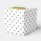 白と金ゴールドの水玉模様パーティーの好意ボックス フェイバーボックス (裏面サイド)