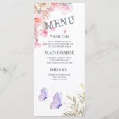 白と金ゴールドの水色のブライダルシャワー招待状 メニュー (正面)