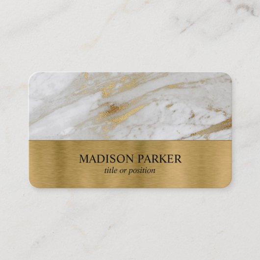 白と金ゴールドの泥棒付き名刺 名刺 (正面)