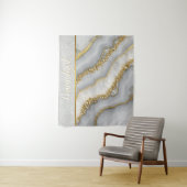 白と金ゴールドの液体ムーンストーパーソナライズされたン タペストリー (インサイチュ)