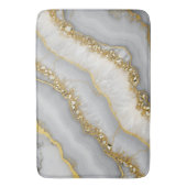 白と金ゴールドの液体ムーンストーパーソナライズされたン バスマット (正面縦)