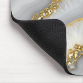 白と金ゴールドの液体ムーンストーパーソナライズされたン マウスパッド (コーナー)