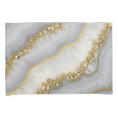 白と金ゴールドの液体ムーンストーパーソナライズされたン 枕カバー (正面右)