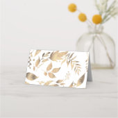 白と金ゴールドの紅葉結婚の プレイスカード (裏面)