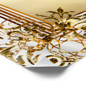 白と金ゴールドの紙吹雪ドット – 写真の追加 ポスター (コーナー)