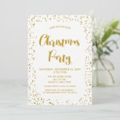 白と金ゴールドの紙吹雪モダンクリスマスパーティー 招待状 (スタンド正面)