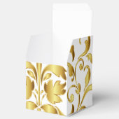 白と金ゴールドの結婚式の引き出物ボックス フェイバーボックス (オープン)