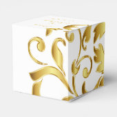 白と金ゴールドの結婚式の引き出物ボックス フェイバーボックス (裏面サイド)