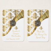 白と金ゴールドの結婚式の引き出物感謝していユーラベル (正面&裏面)