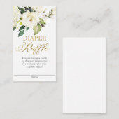 白と金ゴールドの緑おむつラッフル エンクロージャーカード (正面/裏面)