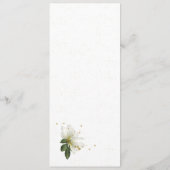 白と金ゴールドの花が緑結婚色 メニュー (裏面)