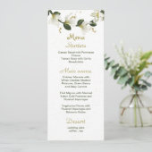 白と金ゴールドの花が緑結婚色 メニュー (スタンド正面)