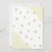 白と金ゴールドの花の緑のリース日付を保存 招待状 (裏面)