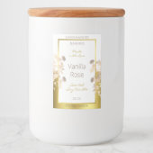 白と金ゴールドの花の製品包装ラベル フードラベル (正面)