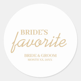 白と金ゴールドの花嫁のお気に入りのスナック結婚ズ ラウンドシール
