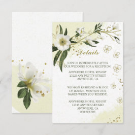 白と金ゴールドの花葉緑詳細 エンクロージャーカード