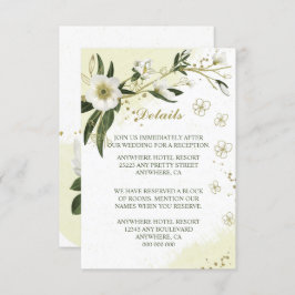 白と金ゴールドの花葉緑詳細 エンクロージャーカード