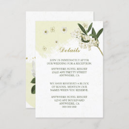 白と金ゴールドの花葉緑詳細 エンクロージャーカード