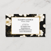 白と金ゴールドの花(黒) 名刺 (裏面)