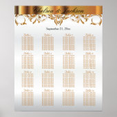 白と金ゴールドの要素デザイン- 16座席表 ポスター (正面)