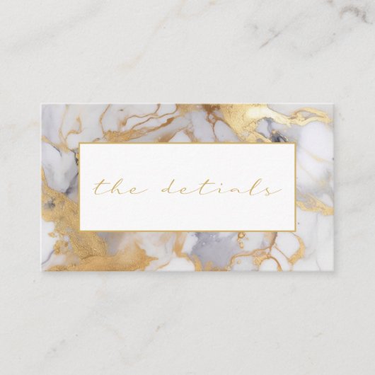 白と金ゴールドの詳細 エンクロージャーカード (正面)