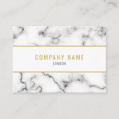 白と金ゴールドの豪華な大理石効果 名刺 (正面)