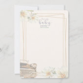 白と金ゴールドの赤ちゃんシャワー 招待状 (裏面)