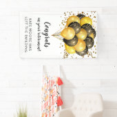 白と金ゴールドの退職バナー 横断幕 (インサイチュ)