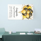 白と金ゴールドの退職バナー 横断幕 (トレードショー)