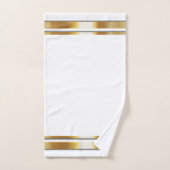 白と金ゴールドの（紋章の）フラ・ダ・リ エレガント バスタオルセット (ハンドタオル)