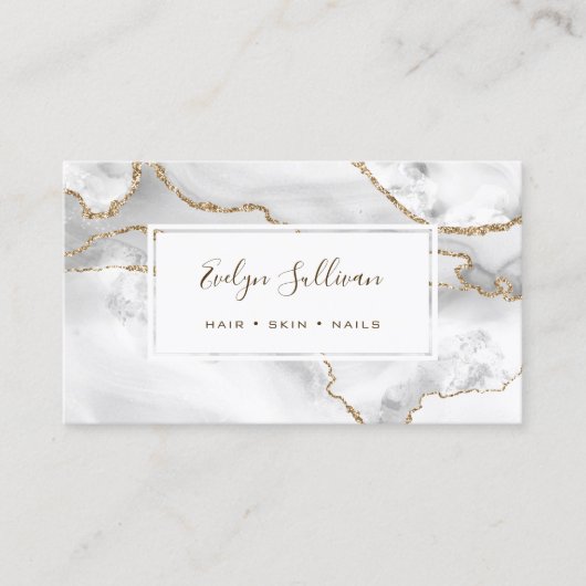 白と金ゴールドのagate名刺 名刺 (正面)