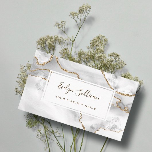 白と金ゴールドのagate名刺 名刺