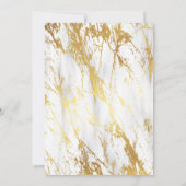 白と金ゴールドエレガントラグジュアリーシック大理石パーティー 招待状 (裏面)