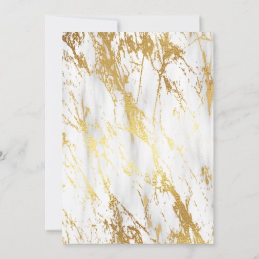白と金ゴールドエレガントラグジュアリーシック大理石パーティー 招待状 (裏面)