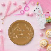 白と金ゴールドエレガント紙プレート ペーパープレート (パーティー)