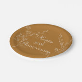 白と金ゴールドエレガント紙プレート ペーパープレート (アングル)