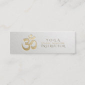 白と金ゴールドエンボスOMシンボルヨガインストラクター スキニー名刺 (正面)