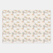 白と金ゴールドカボチャの水彩パターン ラッピングペーパーシート (正面)