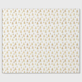 白と金ゴールドクリスマスツリーグリッタークリスマス ラッピングペーパー (フラット)