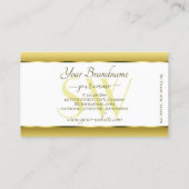 白と金ゴールドグラデーションモノグラムゴールデンオーバルデコール 名刺 (裏面)