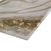 白と金ゴールドグリッターアゲートモノグラムの名前の年 カッティングボード (角)