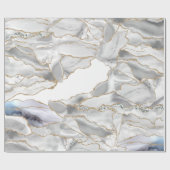 白と金ゴールドグリッター瑪瑙 ラッピングペーパー (フラット)