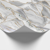 白と金ゴールドグリッター瑪瑙 ラッピングペーパー (角)