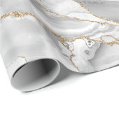 白と金ゴールドグリッター瑪瑙 ラッピングペーパー (ロールコーナー)