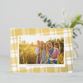 白と金ゴールドシンプルの格子枠 箔シーズンカード (立ち正面)