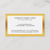 白と金ゴールドシンプルデザイン 名刺 (裏面)