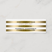 白と金ゴールドストライプのモダンデザイン スキニー名刺 (裏面)