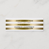 白と金ゴールドストライプのモダンデザイン スキニー名刺 (裏面)