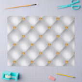 白と金ゴールドタフテッド 薄葉紙 (クラフト)